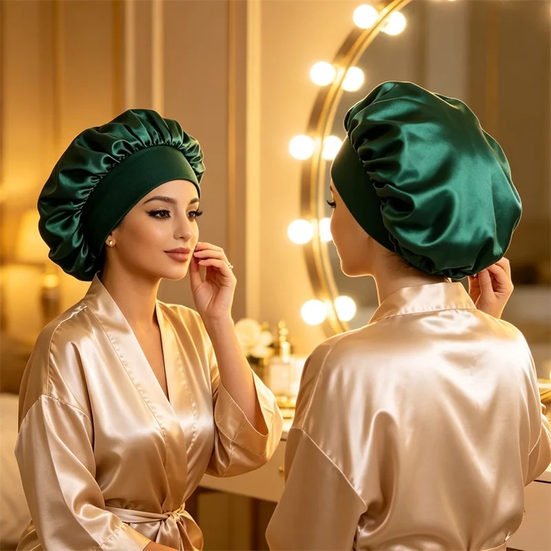 Satin Hair Bonnet - Cuffia da Notte in Raso Tinta