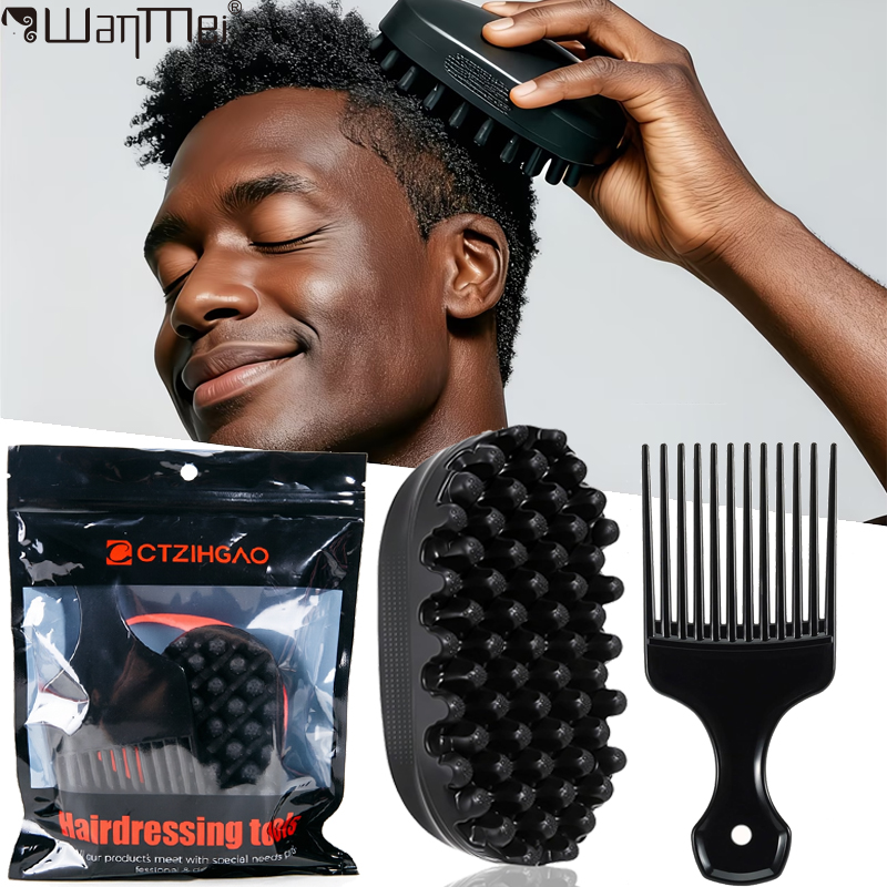 Afro Pick Comb - Set Spazzola Magica in Silicone e