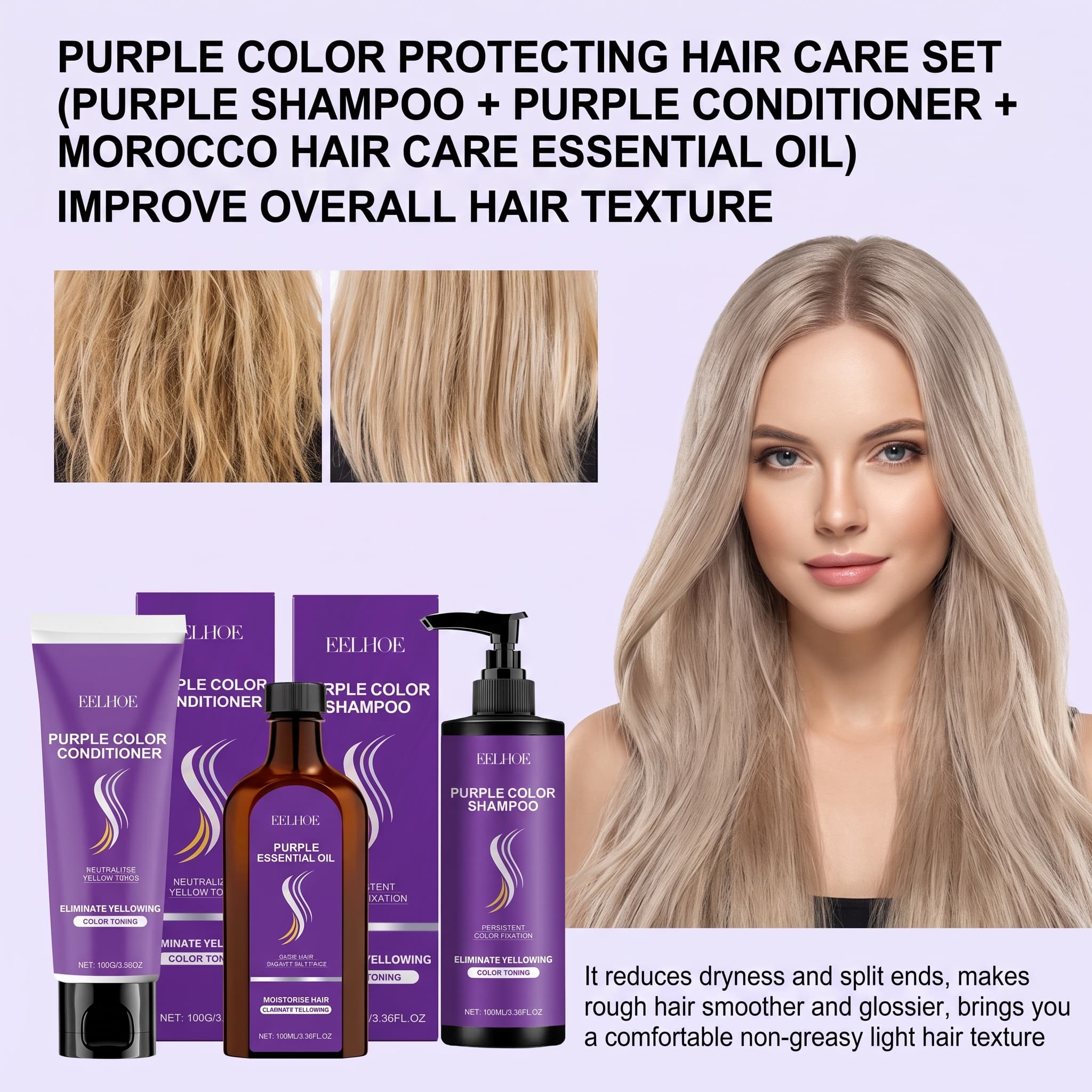 Set Shampoo Viola con Balsamo, - Hair Care Serum recensione e prezzo